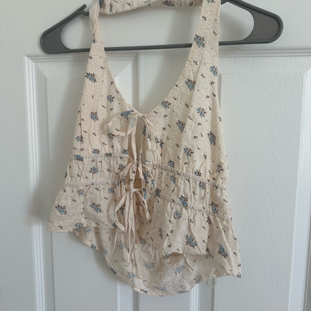 Floral Cream Sleeveless Top